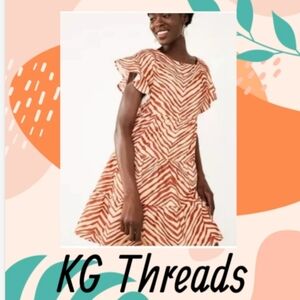 Nine West Baby Doll  Striped Midi Dress